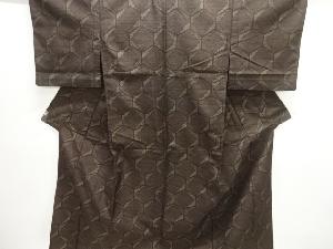 抽象模様織り出し十日町紬単衣着物